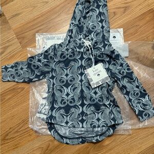 Kate Quinn Kids Swim Rashguard - Navy and Gray Seahorse Pattern